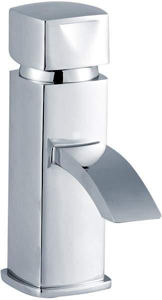 Crown Series A Basin Mixer Tap With Push Button Waste (Chrome).