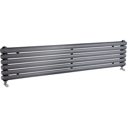 Hudson Reed Radiators Salvia Double Radiator. 4704 BTU (Anthracite). 1800x383mm.