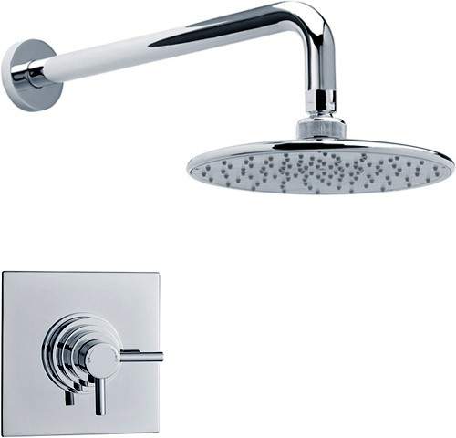 Crown Showers Dual Thermostatic Shower Valve With Round Head & Arm.