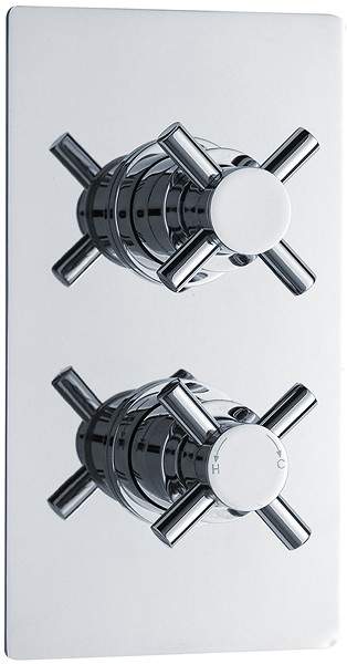 Crown Showers Twin Concealed Thermostatic Shower Valve (Chrome).