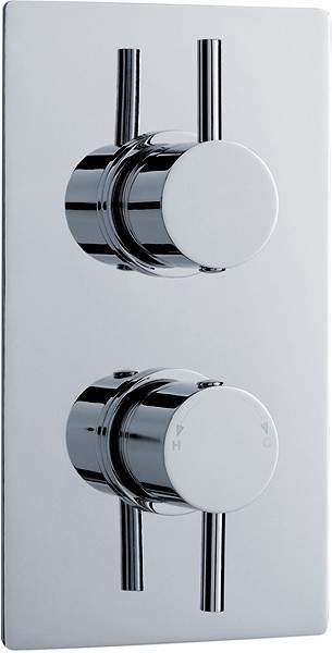 Crown Showers Twin Concealed Thermostatic Shower Valve (Chrome).