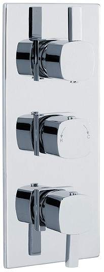 Crown Showers Triple Concealed Thermostatic Shower Valve (Chrome).