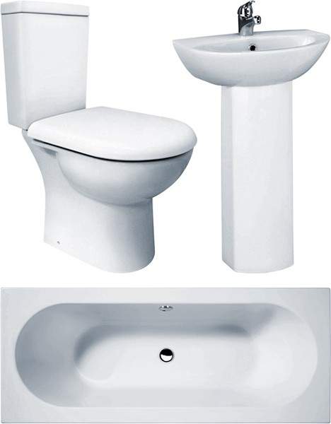 Crown Suites Knedlington Bathroom Suite With Double Ended Bath (1700x700mm).