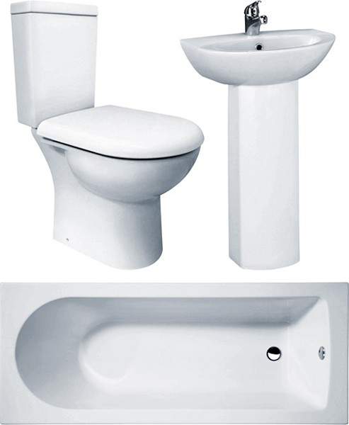 Crown Suites Knedlington Bathroom Suite With Single Ended Bath (1700x700mm).