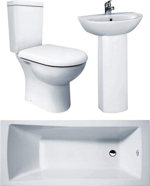 Crown Suites Knedlington Bathroom Suite With Single Ended Bath (1700x700mm).