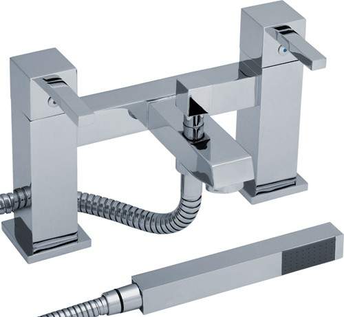 Crown Series L Bath Shower Mixer Tap With Shower Kit (Chrome).