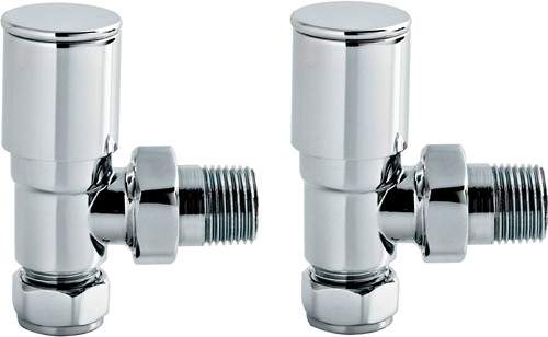 Crown Radiator Valves Angled Radiator Valves (Pair, Chrome).