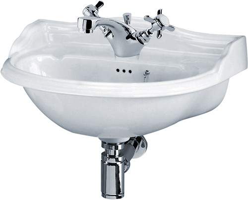 Crown Ceramics Ryther Cloakroom Basin (1 Tap Hole).