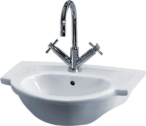 Crown Ceramics Linton Semi Recessed Basin (1 Tap Hole).