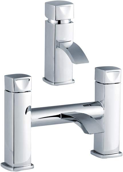 Crown Series A Basin & Bath Filler Tap Set (Chrome).