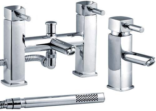 Crown Series C Basin & Bath Shower Mixer Tap Set (Chrome).