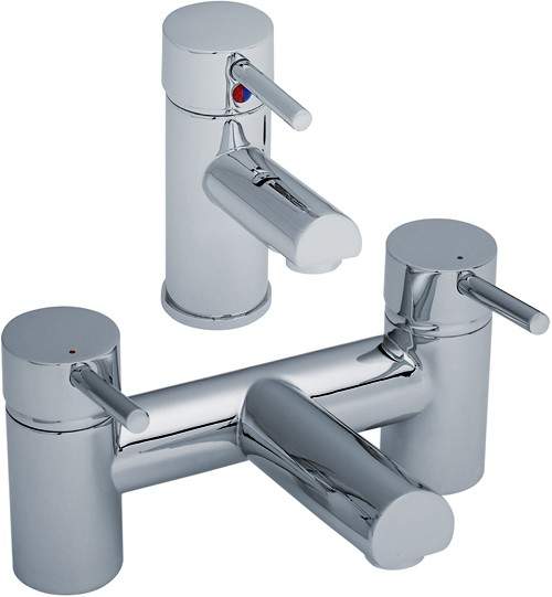 Crown Series FII Basin & Bath Filler Tap Set (Chrome).