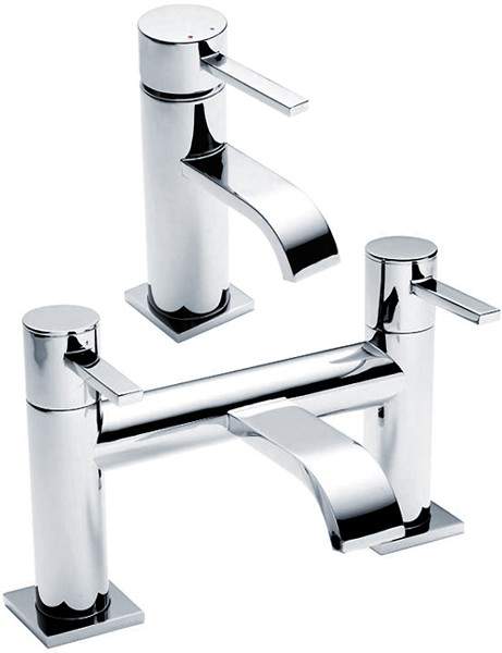 Crown Series W Basin & Bath Filler Tap Set (Chrome).