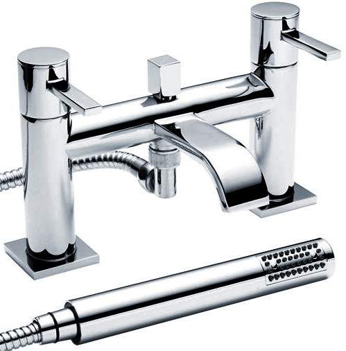 Crown Series W Bath Shower Mixer Tap With Shower Kit (Chrome).