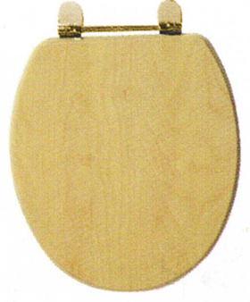 daVinci Birch contemporary toilet seat with gold hinges.