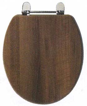 daVinci Wenge contemporary toilet seat with chrome hinges.