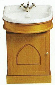 Waterford Wood Vanity unit in traditional pine finish with vanity basin.