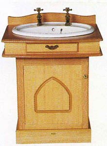 Waterford Wood Vanity unit in traditional limed oak finish with vanity basin.