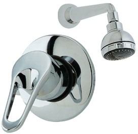 Emerald Manual single lever shower valve with fixed head (Chrome)