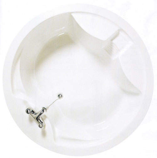 Shires Saturn acrylic circular bath with 2 tap holes.  1490mm diameter.