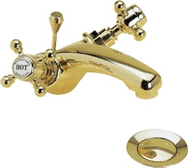 Waterford Mono basin mixer tap (Antique Gold) + Free pop up waste