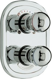 Jupiter Thermostatic Twin Shower Valve (Chrome/Gold)