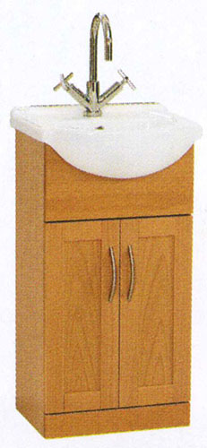 daVinci 450mm Beech Vanity Unit with one piece ceramic basin.