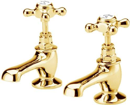 Hudson Reed Topaz Basin taps (Pair, Antique Gold)