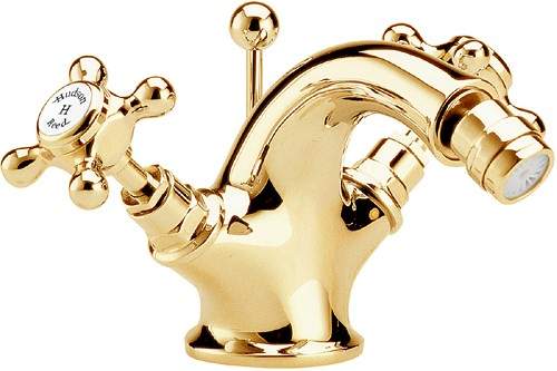 Hudson Reed Topaz Mono bidet mixer, waste (Antique Gold, Special Order).