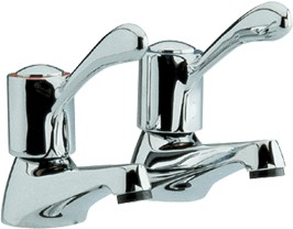 Solo Lever basin taps (Pair, Chrome)