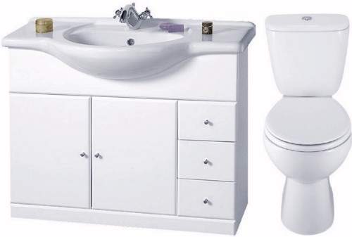 daVinci 4 Piece 1050mm Bathroom Vanity Suite with WC, Cistern, Vanity, Basin.