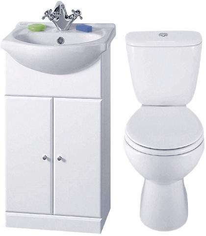 daVinci 4 Piece 450mm Bathroom Vanity Suite with WC, Cistern, Vanity, Basin.