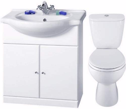 daVinci 4 Piece 750mm Bathroom Vanity Suite with WC, Cistern, Vanity, Basin.