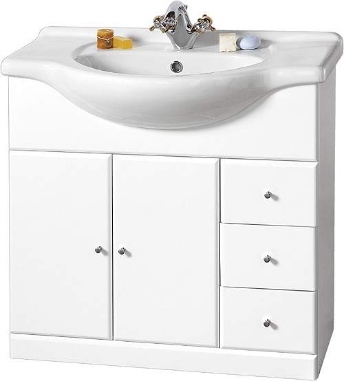 daVinci 850mm Contour Vanity Unit with one piece ceramic basin