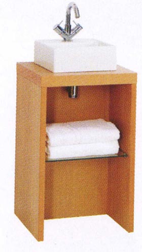 daVinci Parisi beech cloakroom stand and square basin, with shelf.