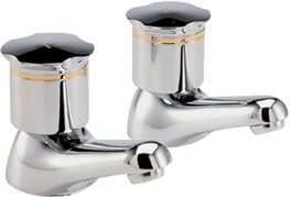 Ultra Roma Basin taps (Pair, Chrome/Gold)