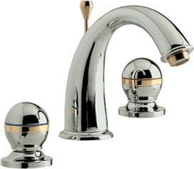 Jupiter Luxury 3 tap hole basin mixer (Chrome/Gold) + Free pop up waste