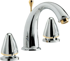 Saturn Luxury 3 tap hole basin mixer (Chrome/Gold) + Free pop up waste