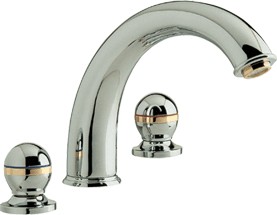 Jupiter Luxury 3 tap hole bath mixer tap (Chrome/Gold)