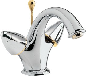 Saturn Luxury Mono basin mixer tap (Chrome/Gold) + Free pop up waste