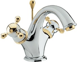Monet Luxury Mono basin mixer tap (Chrome/Gold) + Free pop up waste
