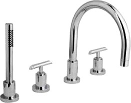 Monte Carlo 4 tap hole deck mounted bath mixer