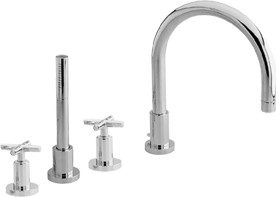 Ultra Helix X head 4 tap hole deck mounted bath mixer