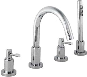 Linear 4 tap hole deck mounted bath mixer