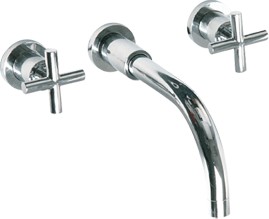 Ultra Helix X head 3 tap hole wall mounted bath mixer tap