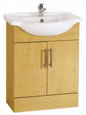 daVinci 650mm Birch Vanity Unit with one piece ceramic basin.