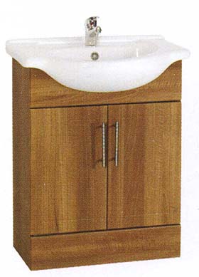 daVinci 650mm Cherry Vanity Unit with one piece ceramic basin.