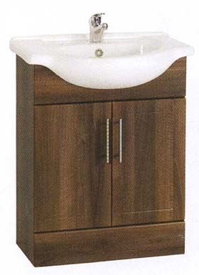 daVinci 650mm Wenge Vanity Unit with one piece ceramic basin.