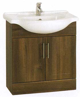 daVinci 750mm Wenge Vanity Unit with one piece ceramic basin.