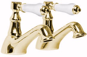 Ultra Bloomsbury Bath taps (Pair, Antique Gold)